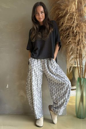 Indira Classic Barrel Pant Smoke & Storm